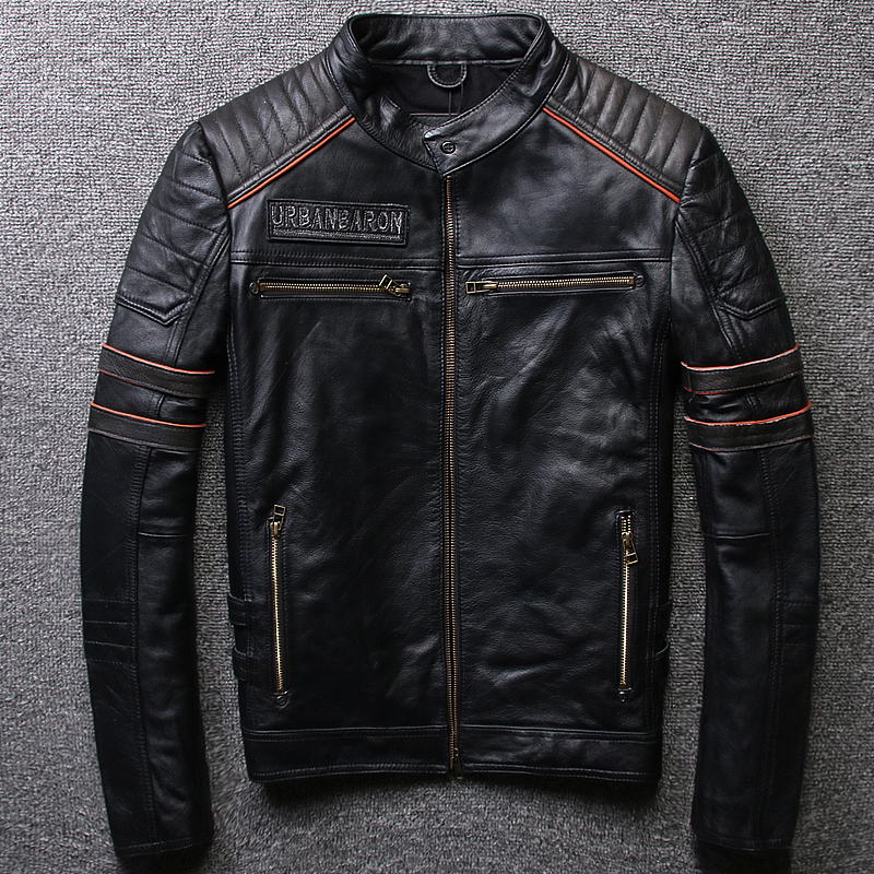 2018 men's leather repair, short locomotive first layer leather jacket, Black
2018 men's leather repair, short locomotive first layer leather jacket, Black