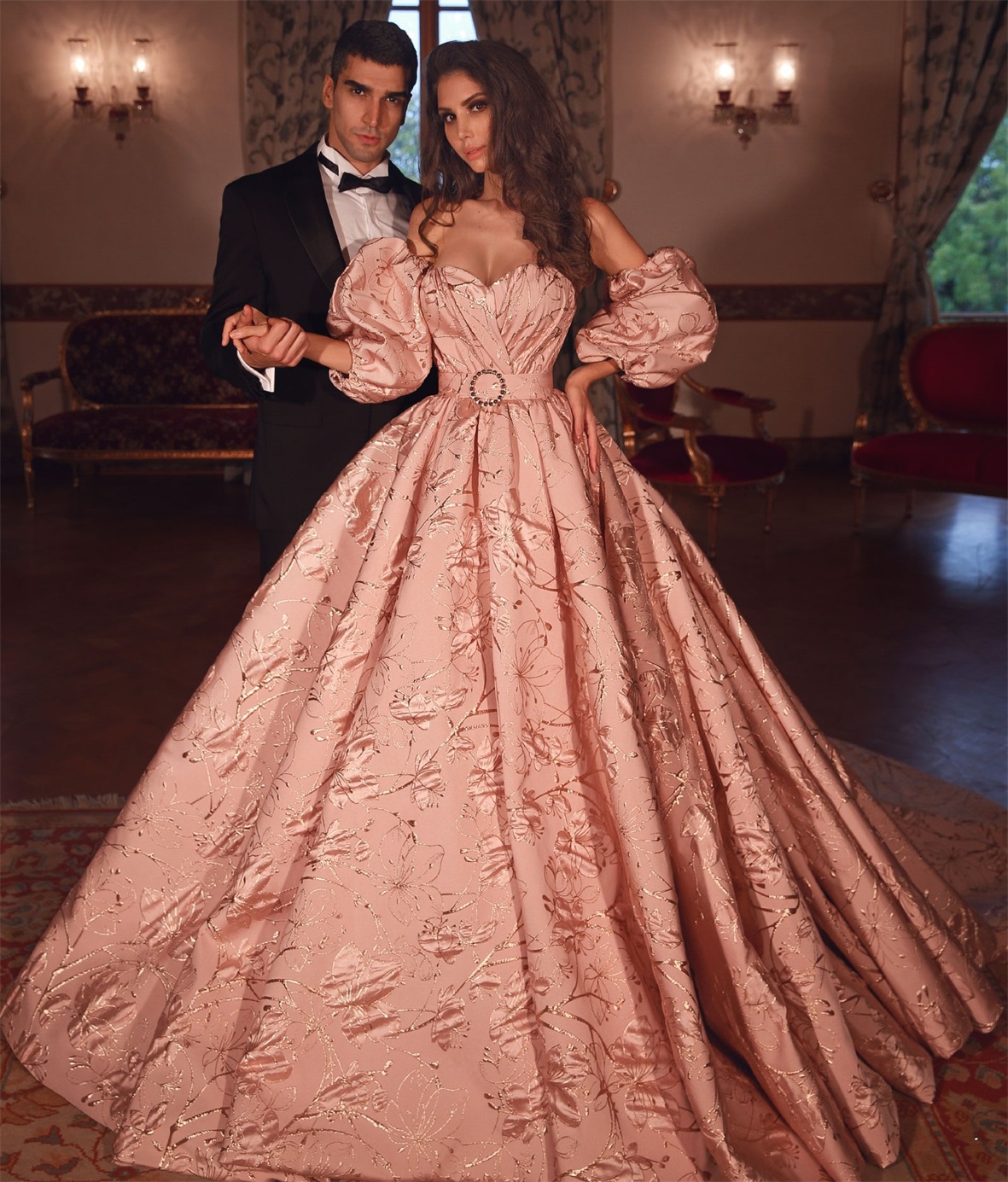 2020 Modern Prom Dresses Lace Sweetheart Off The Shoulder Gown Dress Rosy Satin Vestidos Formales De Noche 0508