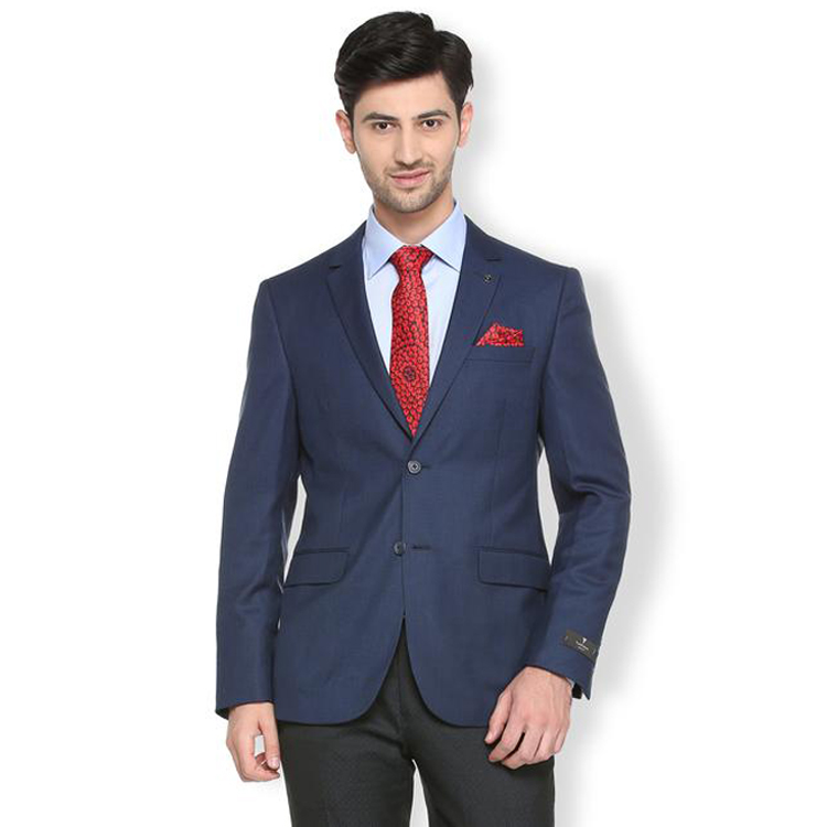 Handsome Nave Blue Mens Suits Two Button Peaked Lapel Groom Wear For Wedding High Quality Only One Jacket