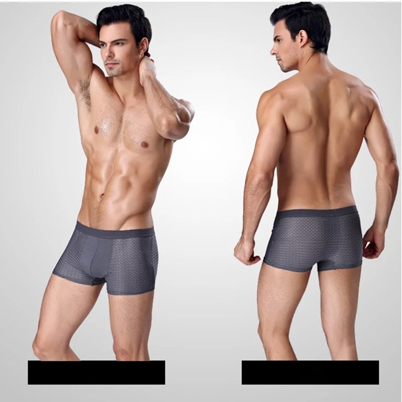 4pcs/lot L-7XL Plus Size Men Mesh Underwear Boxers Shorts Solid Men's Clothing Boxer Panties Sexy Mens Underpants