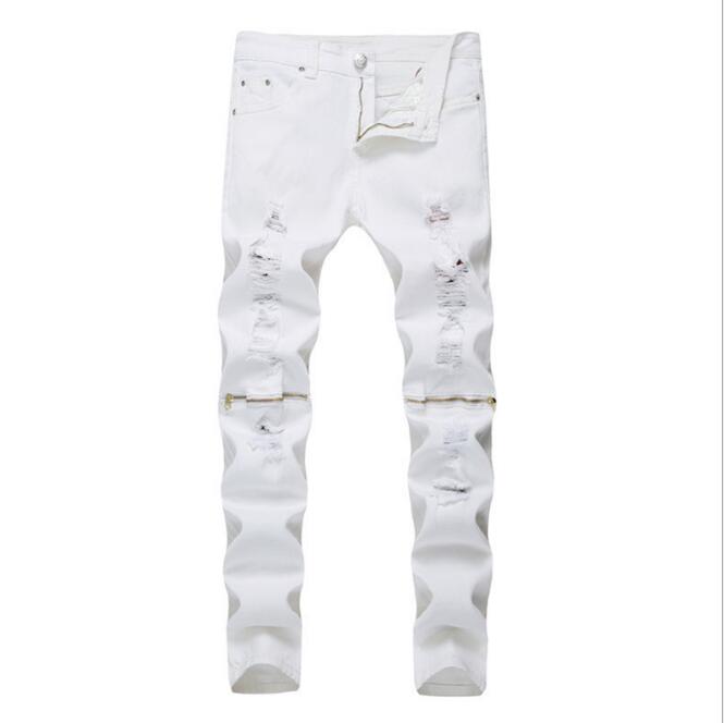2018 new fashion high street men's jeans zipper knee knocked ragged hole male club denim fabric elastic skinny ripped trousers, 0808 blue
2018 new fashion high street men's jeans zipper knee knocked ragged hole male club denim fabric elastic skinny ripped trousers, 0808 blue