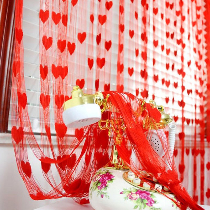 200*100cm Heart Design Curtains Romantic Marriage Room Door Valance Classic Line String Window Divider Curtains, White
200*100cm Heart Design Curtains Romantic Marriage Room Door Valance Classic Line String Window Divider Curtains, White