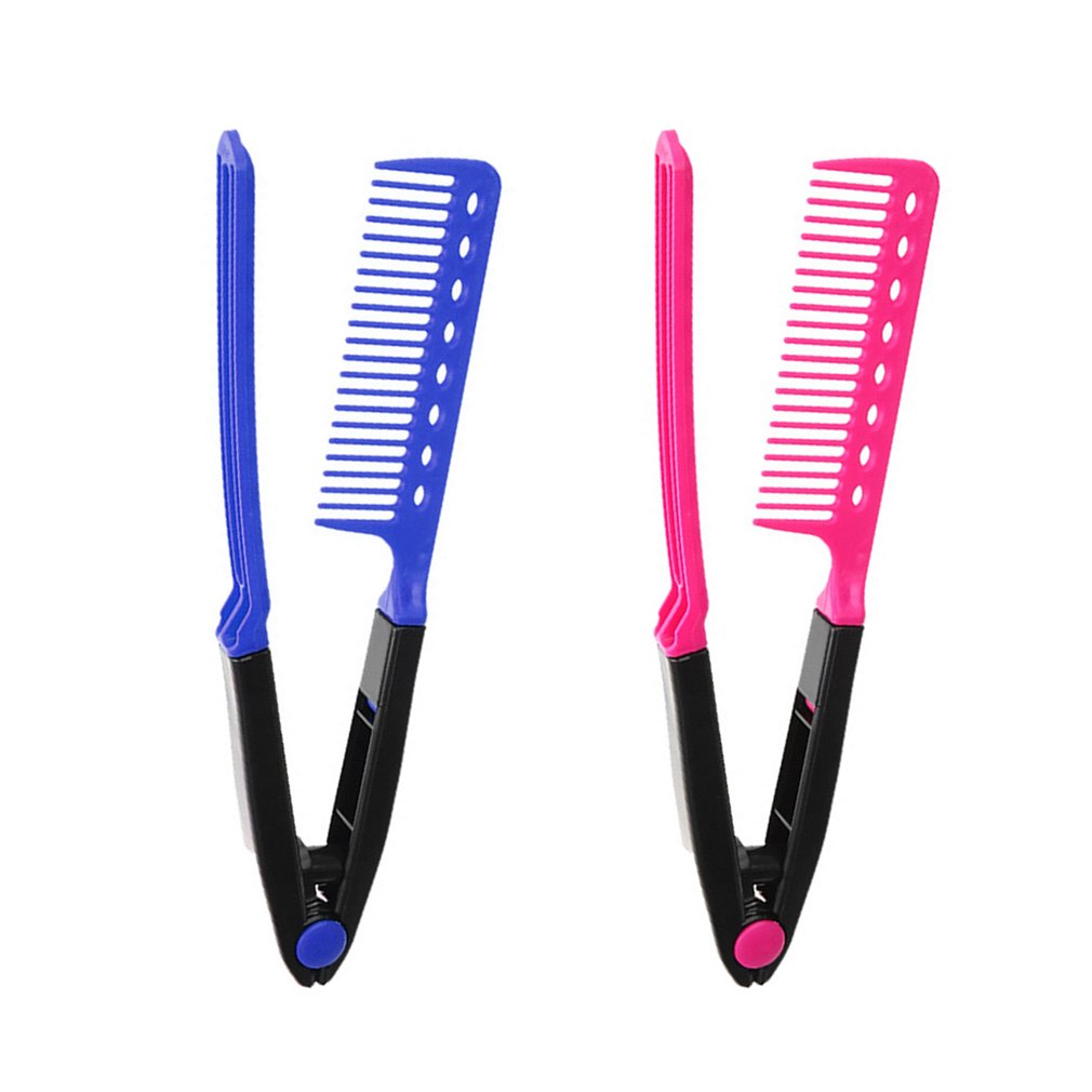 V Type Fashion Hair Comb Hair Straightener Combs DIY Salon Haircut Hairdressing Styling Tool Barber Anti-static Combs Brush