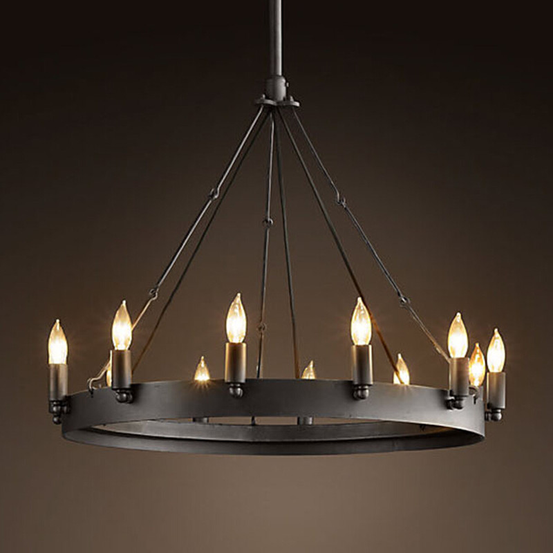 American Circle Candle Chandelier vintage Round wrought iron E14 Lamps retro For Parlor Garden Home Lighting PA0151
American Circle Candle Chandelier vintage Round wrought iron E14 Lamps retro For Parlor Garden Home Lighting PA0151