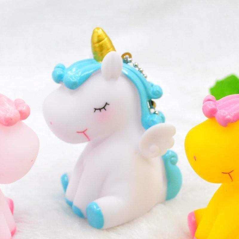 6pcs/Lot Cute Animal Unicorn Keychain For Women Girl Bag Charms Ornament Phone Key Chain Bag Decoration Car Keyring Porte Clef
