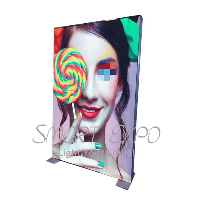 85x200cm Indoor Advertising Aluminum Frameless Poster Tension Fabric LED Edge-Lit Sign Light Box with Double Printed Graphics Flat Packing
85x200cm Indoor Advertising Aluminum Frameless Poster Tension Fabric LED Edge-Lit Sign Light Box with Double Printed Graphics Flat Packing