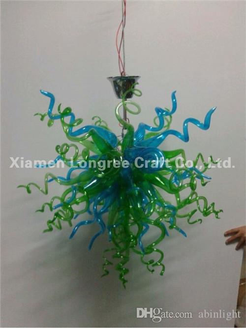 Modern and Small Blown Glass Chandeliers and Pendant Lamps LED Hanging Art Decorative Glass Cheap Chain Chandeliers for Bedroom Decor