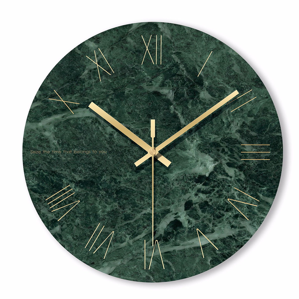 Marble Wall Clock Simple Decorative Creative Nordic Modern Marble Clock Wall for Living Room Kitchen Office Bedroom