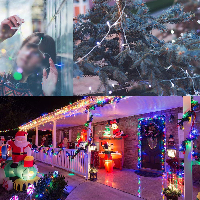 LED String Lights Christmas Fairy Lights 10M 80LEDs Battery Operated Waterproof Christmas Lighting for Party Bedroom Indoor Outdoor