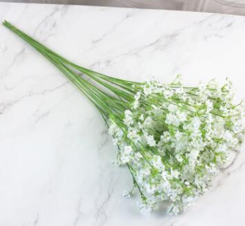 Artificial Flowers Gypsophila Decorative Fake Silk Flowers White Gypsophila Bride Bouquet Wedding Decoration Flower 10pcs wholesale