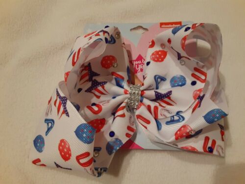 NEW 4TH OF JULY 7inch jojo swia American Flag hair bow Cheer Bow (Stars and Stripes) with chip/elastic band for girl Hair Accessories 12pcs/