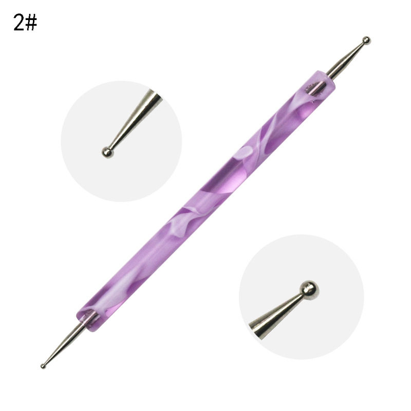 5pcs Crystal Nail Art Brush Pen Carving Em Shaping Hollow Sculpture Acrylic Manicure Dotting Tools Herramientas Para Hacer Puntos En Manicura Acrilica
