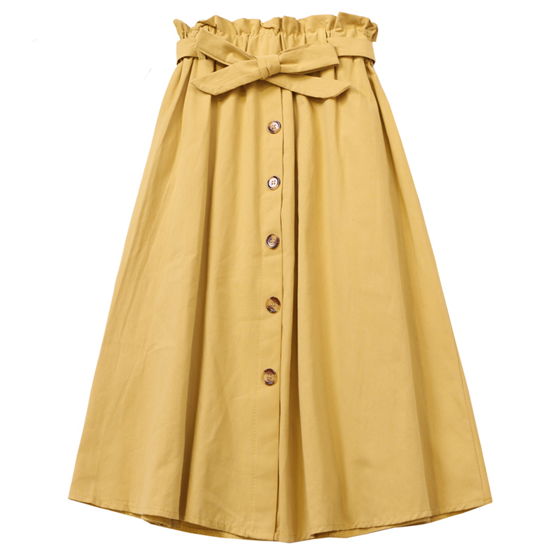 Fashion Single-breasted Skirt Women Elastic High Waist Solid Color Pleated Midi Skirts Summer 2020 Elegant Clothing Female, Black
Fashion Single-breasted Skirt Women Elastic High Waist Solid Color Pleated Midi Skirts Summer 2020 Elegant Clothing Female, Black