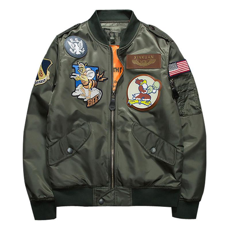 Brand Ma1 Army Green Military Ma -1 Flight Jacket Pilot Air Force Men Bomber Jacket Stand Collar Printed Male Fashion Size M-3XL, Black;brown
Brand Ma1 Army Green Military Ma -1 Flight Jacket Pilot Air Force Men Bomber Jacket Stand Collar Printed Male Fashion Size M-3XL, Black;brown
