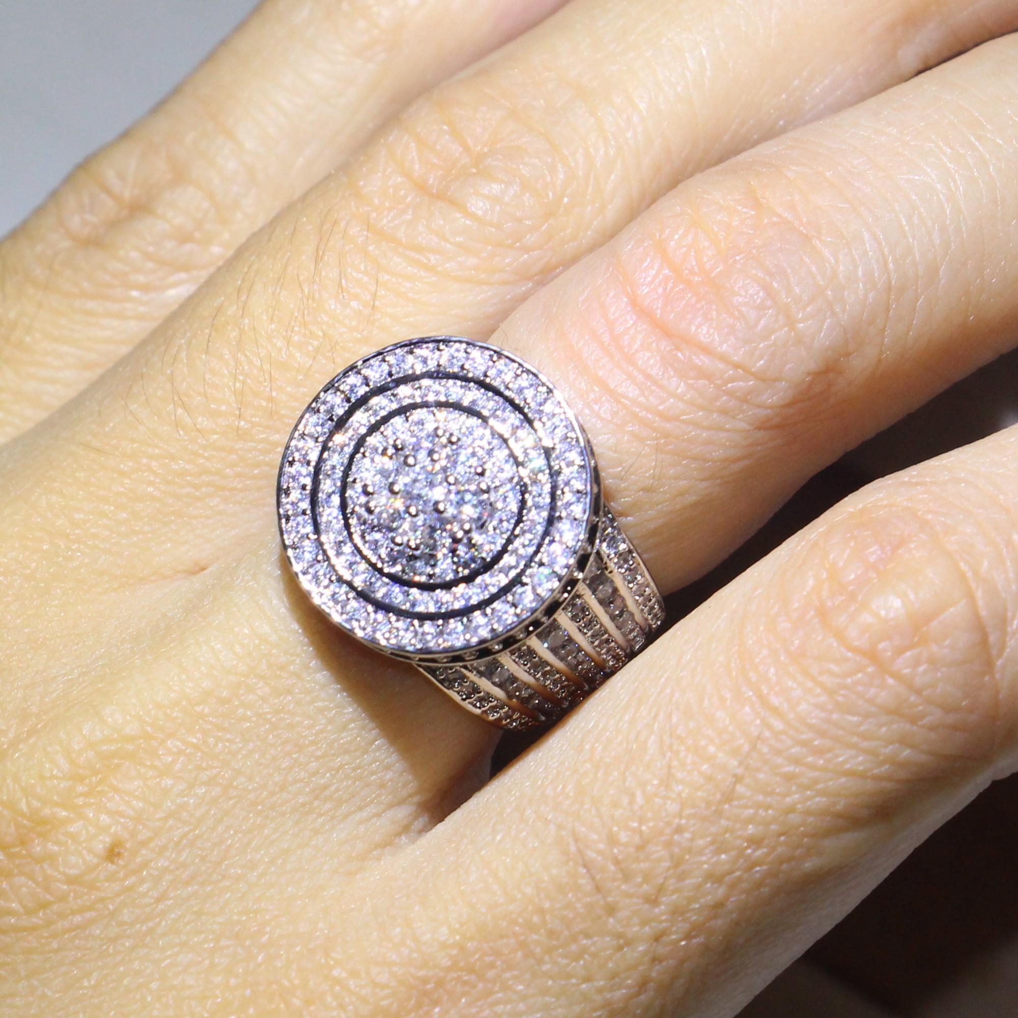 Luxury Jewelry 925 Sterling Silver Full White Sapphire Pave CZ Diamond Eternity Promise Women Wedding Engagement Finger Ring for Lover Gift