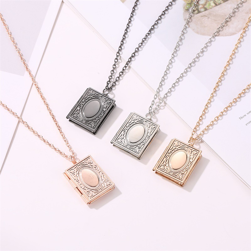 Necklace Chain Women Magic Book Photo Frame Necklaces Jewelry Ladies Pendant Silver Color Trendy Party Alloy Muslim Naszyjnik
Necklace Chain Women Magic Book Photo Frame Necklaces Jewelry Ladies Pendant Silver Color Trendy Party Alloy Muslim Naszyjnik