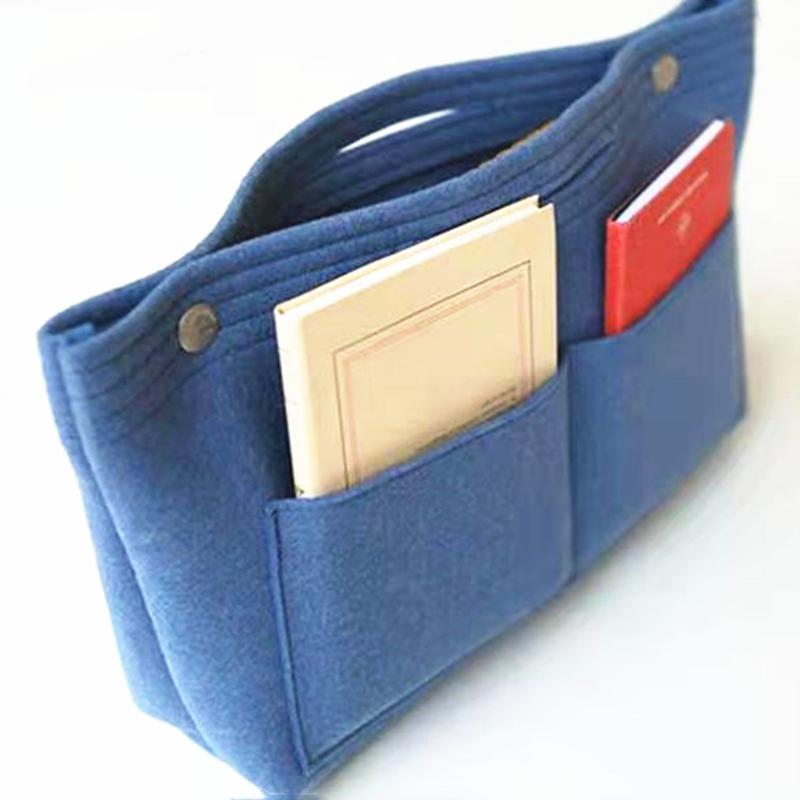 1PC Felt Fabric Cosmetic Bag Travel Multifunction Handbag Cosmetic Organizer Purse Insert Bag Felt Fabric Storage Pouch Case