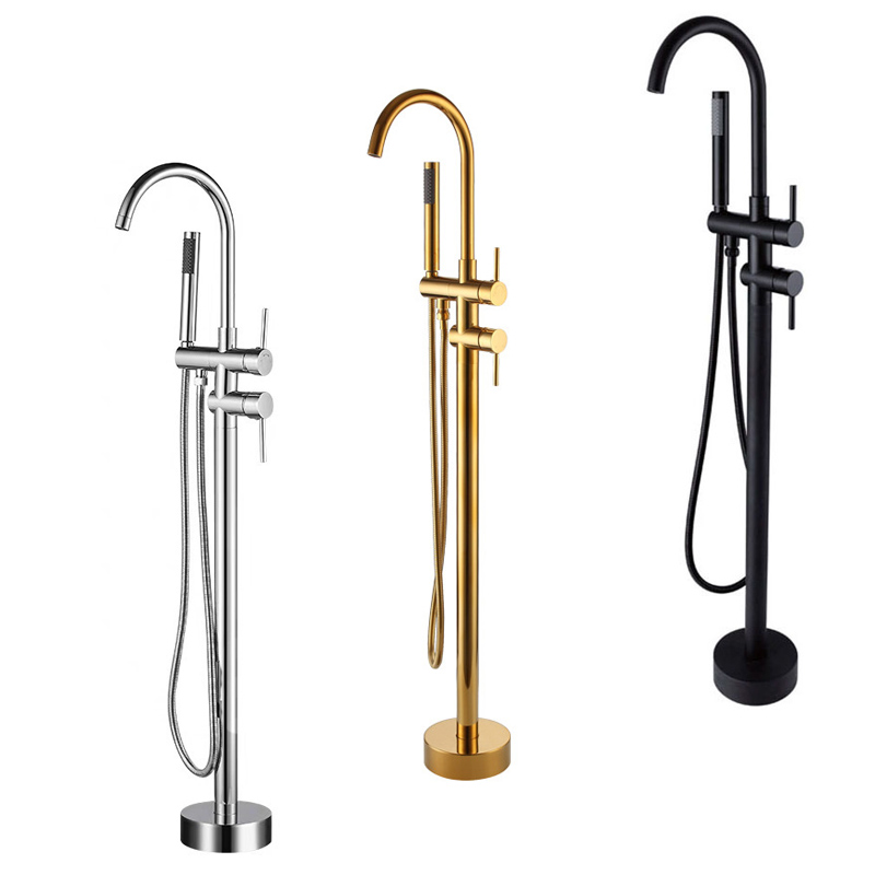 Brushed Gold Floot Stand Bathtub Faucet Black , Polished Gold ,Chrome Bathroom Faucet
Brushed Gold Floot Stand Bathtub Faucet Black , Polished Gold ,Chrome Bathroom Faucet