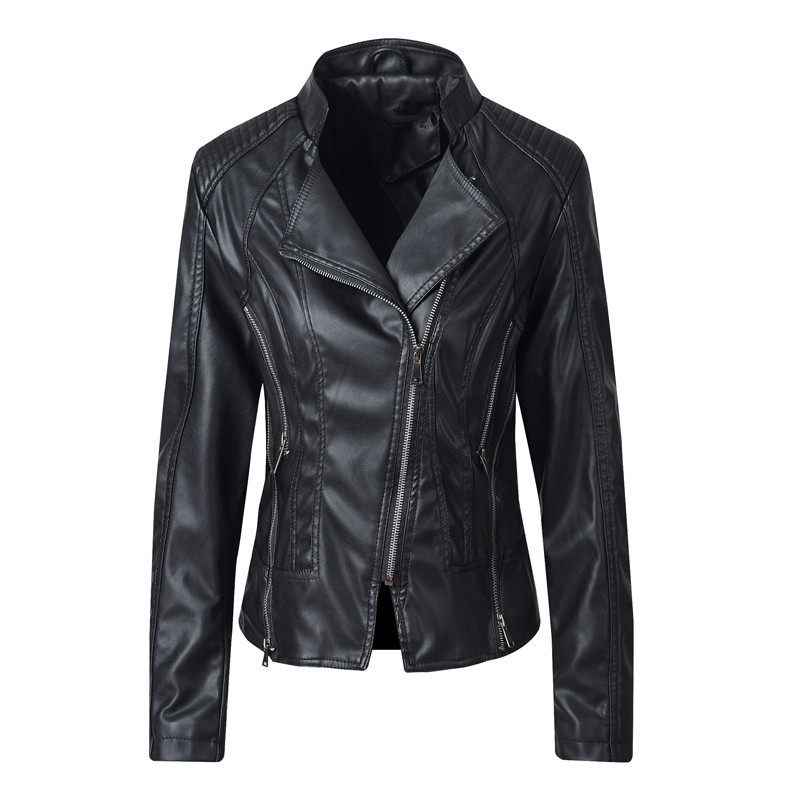 Women' autumn long-sleeved leather jacket leather zipper jacket 6-color ladies women Slim casual, Beige
Women' autumn long-sleeved leather jacket leather zipper jacket 6-color ladies women Slim casual, Beige