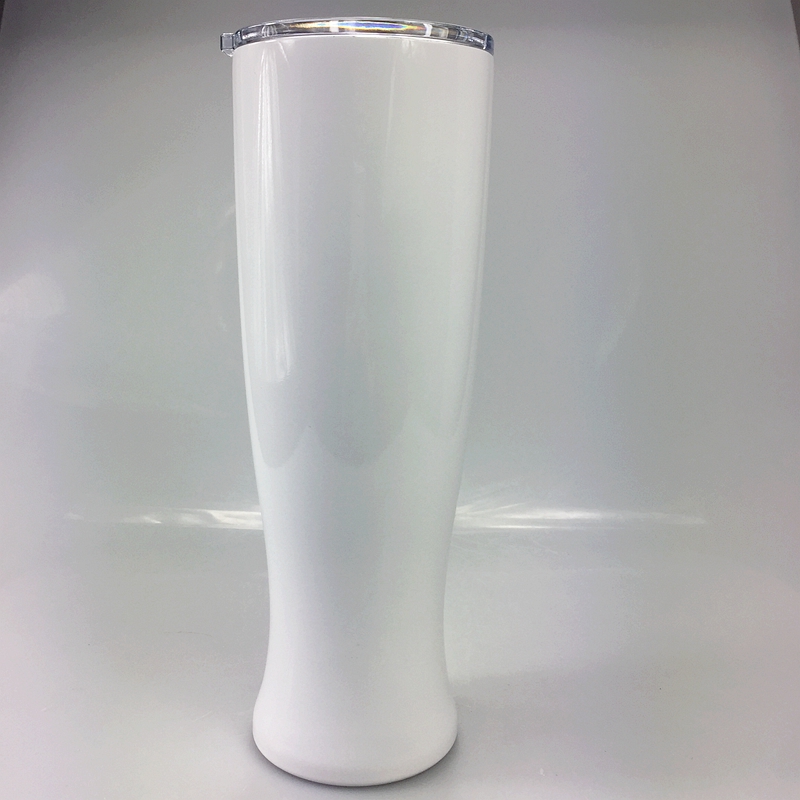 30oz Sublimation Pilsner Beer Tumbler with Lid Curved Tumblers Stainless Steel Beer Cup Vacuum Insulated Travel Mug