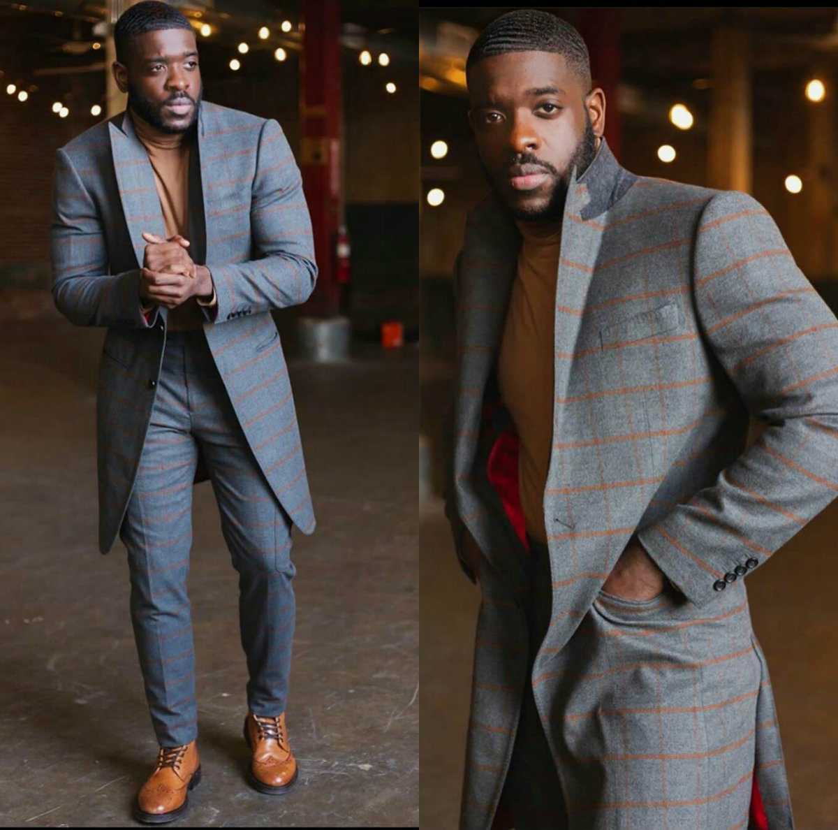 plus size mens suits two piece tweed suit herringbone peaked lapel custom made groom tuxedos wedding prom dress long jacket pants