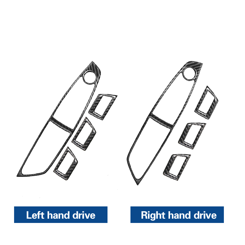For BMW F10 5 Series Carbon Fiber Car Interior Window Switch Frame Door Bowl Cover Trim Sticker 2011-2017 Accessories