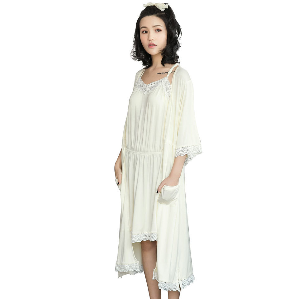 New Spring and Autumn Women Pajamas bamboo fiber two-piece pajamas seven-point sleeves draped suspenders casual home service
New Spring and Autumn Women Pajamas bamboo fiber two-piece pajamas seven-point sleeves draped suspenders casual home service