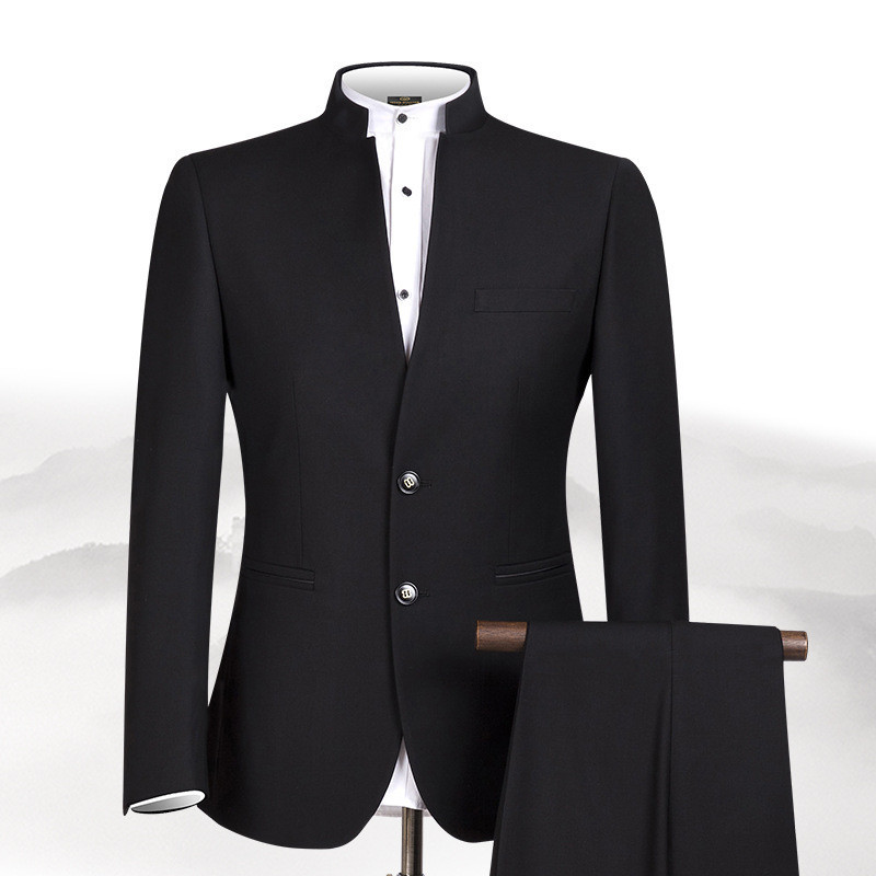 Customized Chinese style stand collar men's suit (jacket + pants) men's dance party party dress wedding groom groomsmen dress, Black
Customized Chinese style stand collar men's suit (jacket + pants) men's dance party party dress wedding groom groomsmen dress, Black
