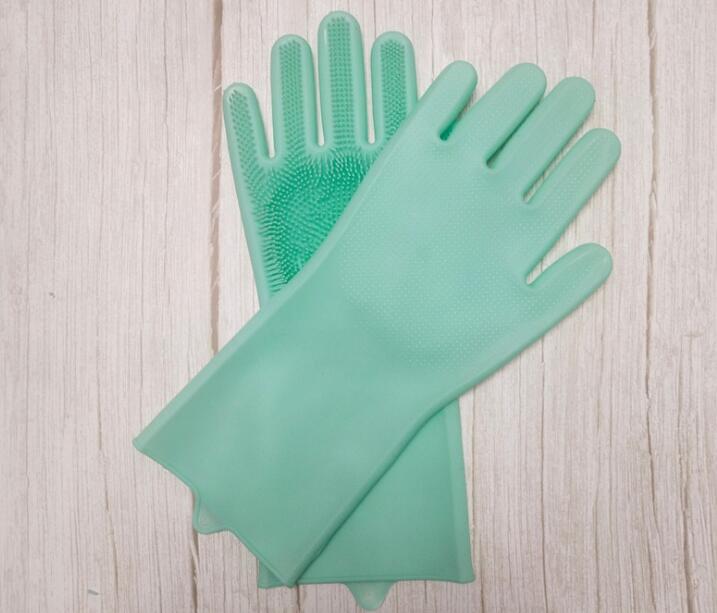 Dishwashing Cleaning Gloves Magic Silicone Rubber Dish Washing Glove for Household Scrubber Kitchen Clean Tool Scrub