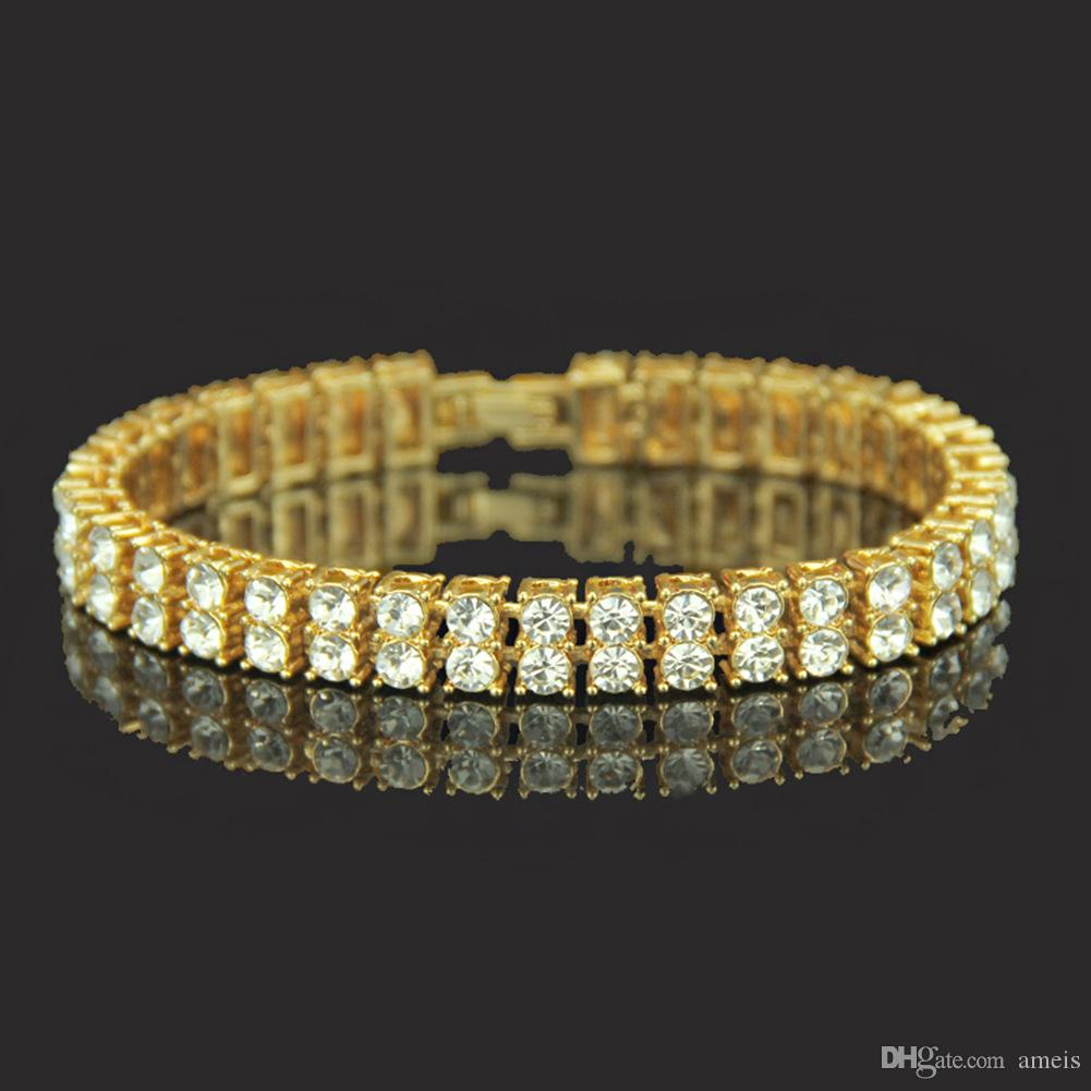 Bling iced out chains Bracelet for Men and women diamond tennis bracelet iced out cuban link chains hip hop bling chains jewelry men