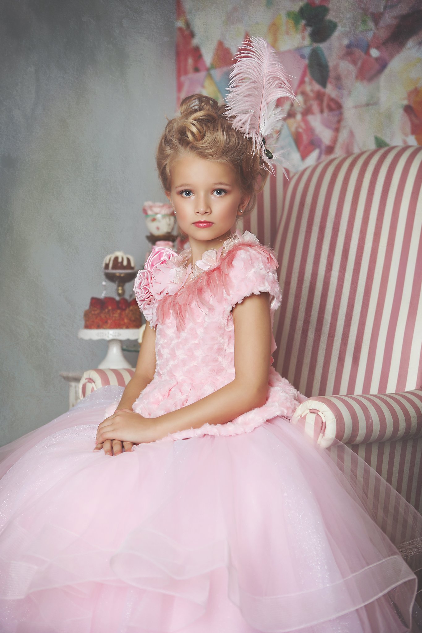 2019 Pink Flower Girl Dresses Jewel Neck Lace 3D Handmade Flowers A-Line Short Sleeves Girls Pageant Dresses Sweep Train Birthday Party Gown