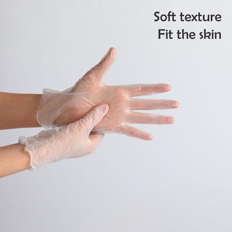 50PCS Grade Disposable vinyl Gloves Anti-static Plastic Gloves For Cleaning Cooking Restaurant Kitchen Accessories Protective
