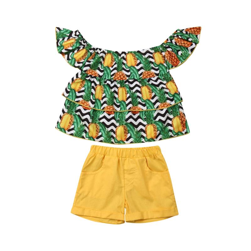 Pudcoco Toddler Kid Baby Girl Pineapple Print Clothes Sets Short Sleeve Off Shoulder Tops T Shirts Casual Shorts Pants Outfits, As pic
Pudcoco Toddler Kid Baby Girl Pineapple Print Clothes Sets Short Sleeve Off Shoulder Tops T Shirts Casual Shorts Pants Outfits, As pic