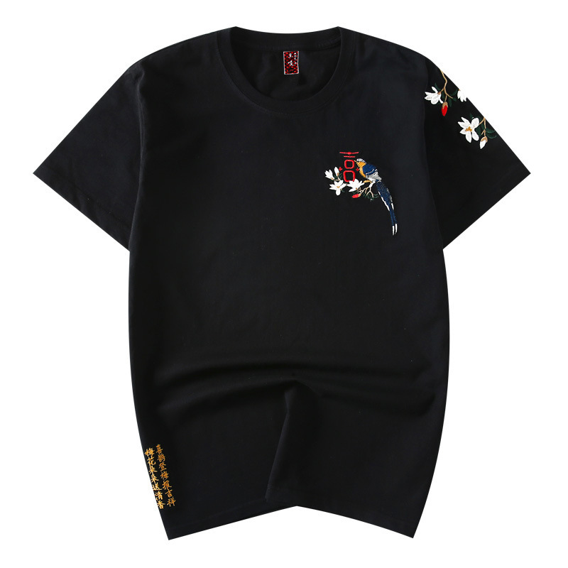 Songsanding Men's Short-sleeved T-shirt 2020 Summer Loose Round Neck Chinese Style Embroidery Cotton Personalized Casual T-shirt, White;black
Songsanding Men's Short-sleeved T-shirt 2020 Summer Loose Round Neck Chinese Style Embroidery Cotton Personalized Casual T-shirt, White;black
