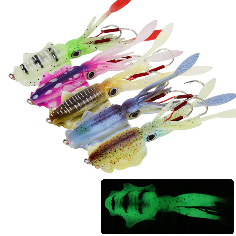 Mixed 5 Color 150mm 60g Luminous Squid Jigs Fishing Hooks Fishhooks Double Hook Soft Baits & Lures Artificial Bait Fishing Tackle
Mixed 5 Color 150mm 60g Luminous Squid Jigs Fishing Hooks Fishhooks Double Hook Soft Baits & Lures Artificial Bait Fishing Tackle
