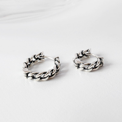 100% 925 sterling silver chain hoop earrings for women aretes de mujer pendientes, vintage hoops earings fashion jewelry 2020
100% 925 sterling silver chain hoop earrings for women aretes de mujer pendientes, vintage hoops earings fashion jewelry 2020