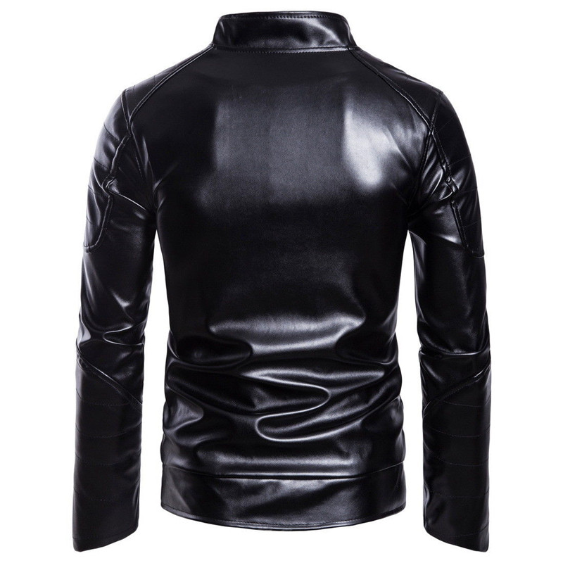 Fashion men jacket Motorcycle PU Leather Jackets Autumn Winter Slim Fit Male Business Fitness Casual Outwear Coats