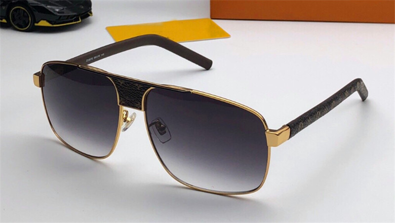 New fashion designer sunglasses 2338 square frame leather printed temples popular style top quality best selling uv400 protective eyewear