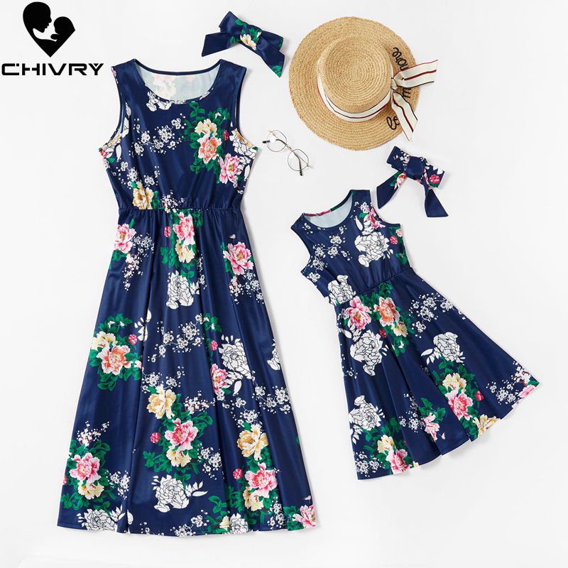 New 2020 Summer Mother Daughter Dresses Sleeveless Floral Print Dress Mom and Daughter Sundress Family Matching Clothes, As picture
New 2020 Summer Mother Daughter Dresses Sleeveless Floral Print Dress Mom and Daughter Sundress Family Matching Clothes, As picture