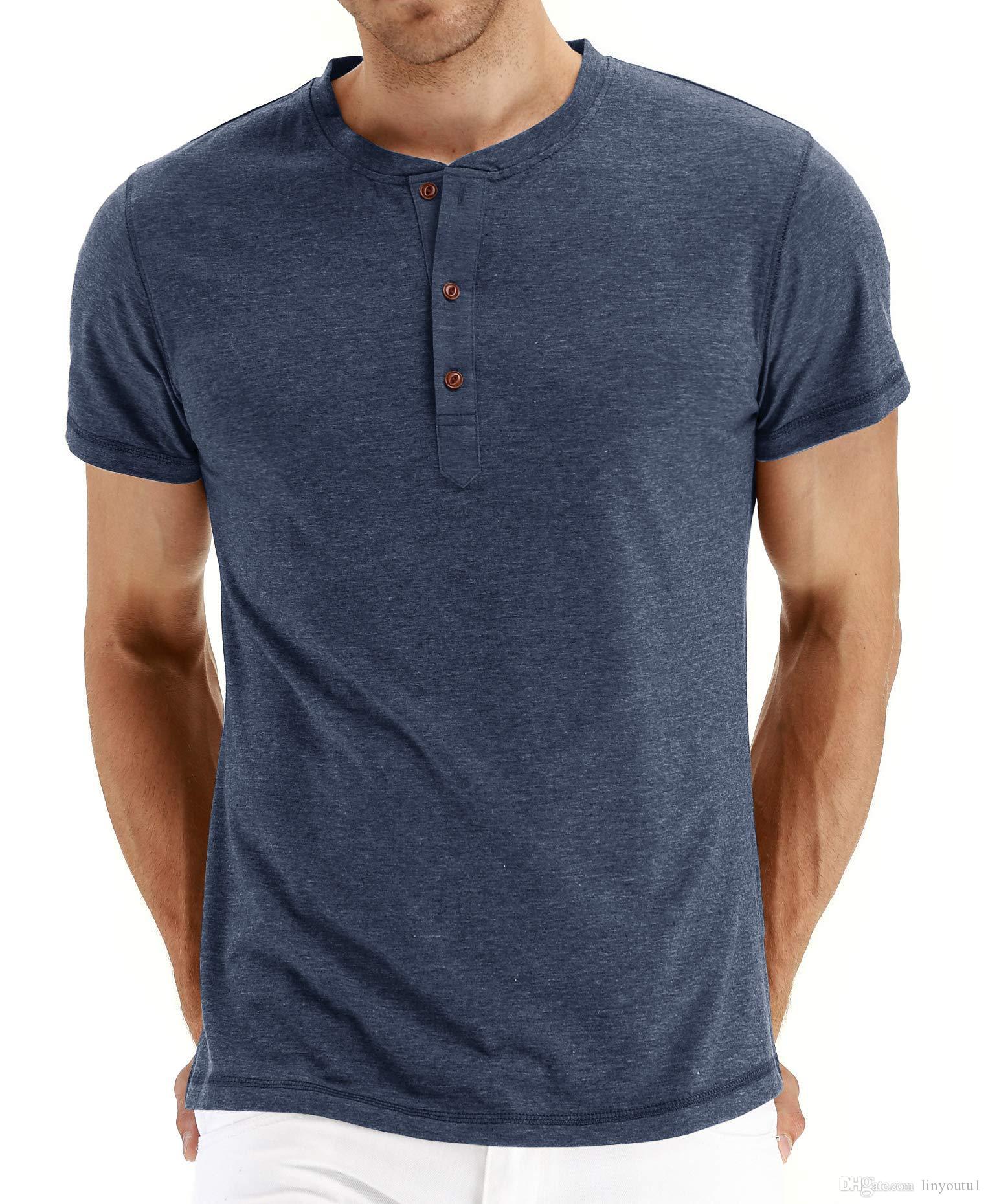 2020 men shirt short Sleeve Stylish Slim Fit Tee Tops Button Collar Casual T-shirt Men Outwears Popular Design Tee