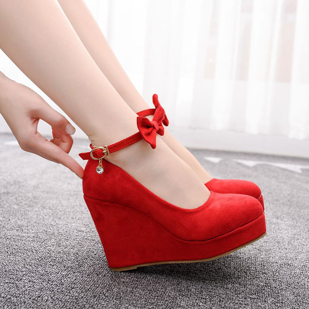 Red Bow Shoes Women Wedge Heels Flock Leather Pumps Spring Black Wedges Wedding Party Wedges Sandals Lady Shoes
Red Bow Shoes Women Wedge Heels Flock Leather Pumps Spring Black Wedges Wedding Party Wedges Sandals Lady Shoes
