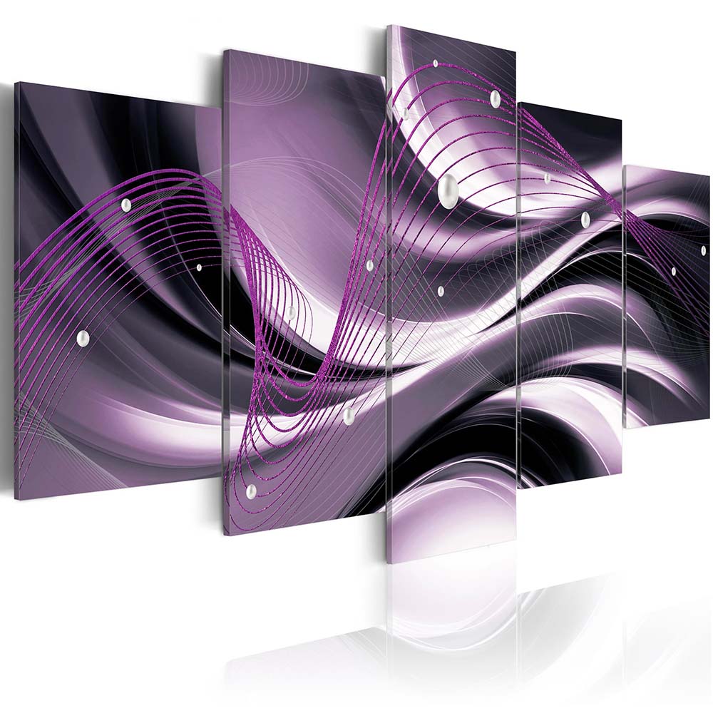 Abstract Wave Line Pearls Canvas Print Modern Art Painting Fashion Design for Home Decoration, Choose Color & Size( No Frame )