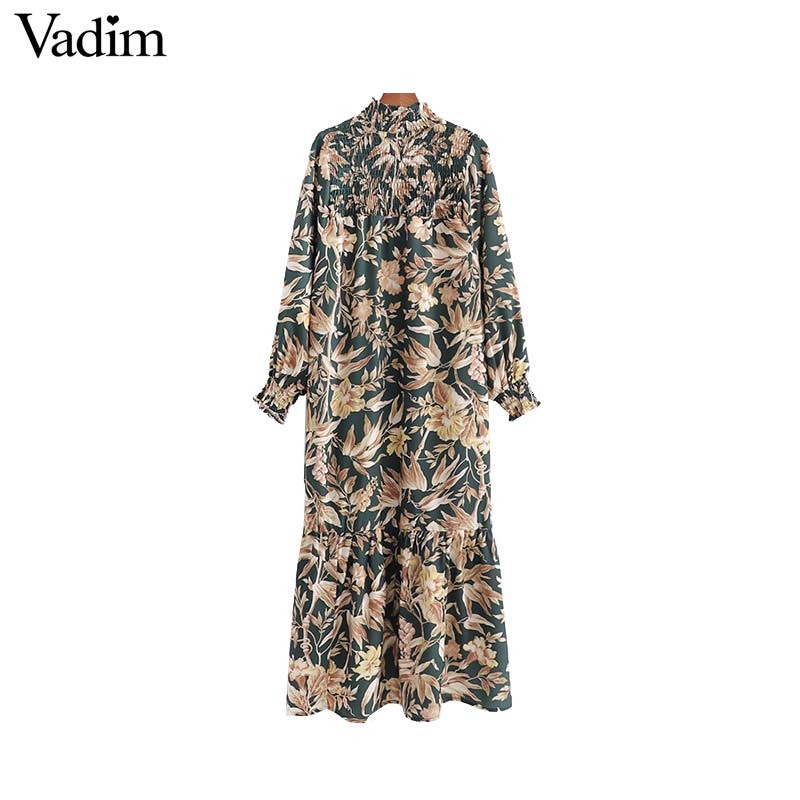 Vadim women fashion floral pattern maxi dress Oversized long sleeve female stylish ankle length dresses straight vestidos QC884, As picture
Vadim women fashion floral pattern maxi dress Oversized long sleeve female stylish ankle length dresses straight vestidos QC884, As picture
