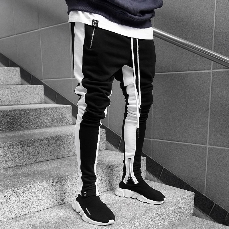 Mens Track Pants NEW Fashion Hip Hop Fitness Streetwear Trousers Men Striped Jogger Skinny Joggers Sweatpants Pantalon Homme AAA