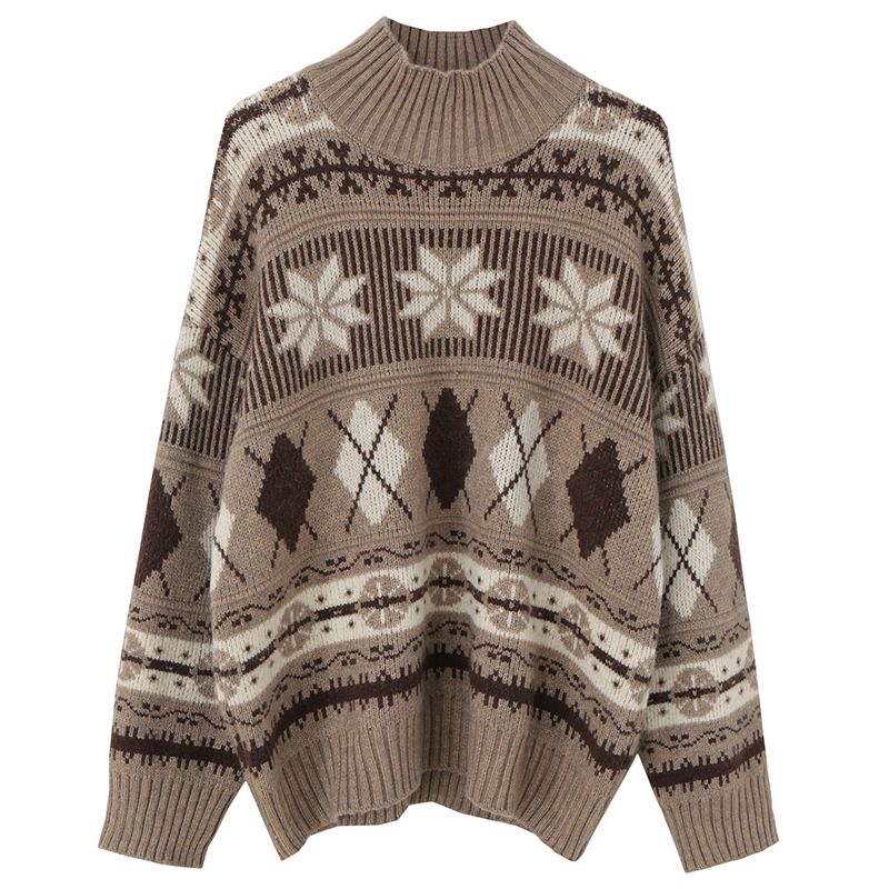 Vintage Pullover Knitted Sweater Women Winter Autumn Loose Warm Half Turtleneck Long Sleeve Loose Oversized Sweater Knitwear, Beige
Vintage Pullover Knitted Sweater Women Winter Autumn Loose Warm Half Turtleneck Long Sleeve Loose Oversized Sweater Knitwear, Beige