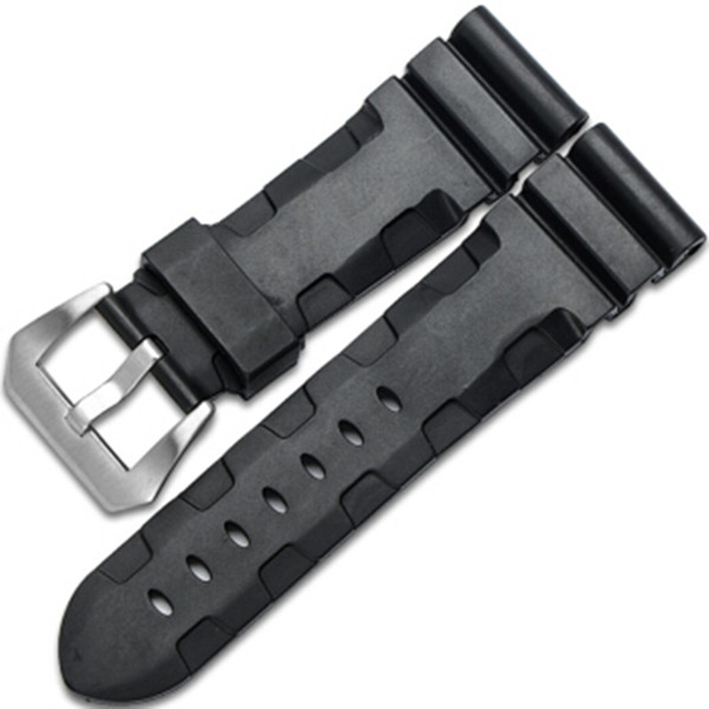 Rubber Band For Panerai Watch Silicone Strap Wrist Watchbands Black 2426mm