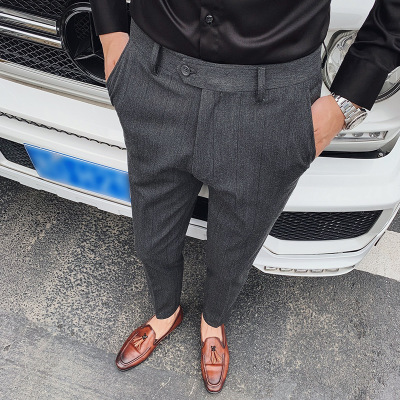 Men's business casual striped small trousers high quality autumn and winter boys off pants daily trousers, Black
Men's business casual striped small trousers high quality autumn and winter boys off pants daily trousers, Black