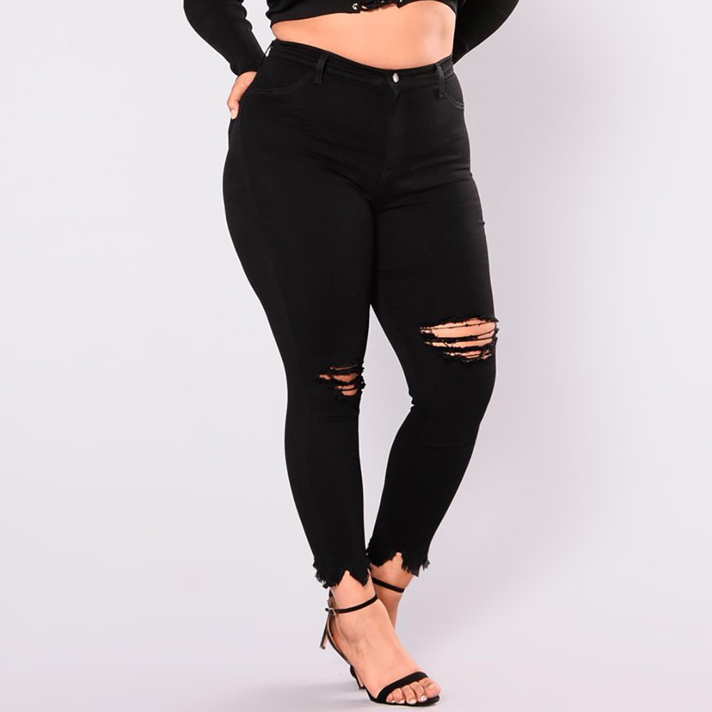 New Women Summer Jeans Denim Female Pockets Wash Denim Ripped Jeans Skinny Soild Color Pencil Pants Plus Size Women, Black 
New Women Summer Jeans Denim Female Pockets Wash Denim Ripped Jeans Skinny Soild Color Pencil Pants Plus Size Women, Black