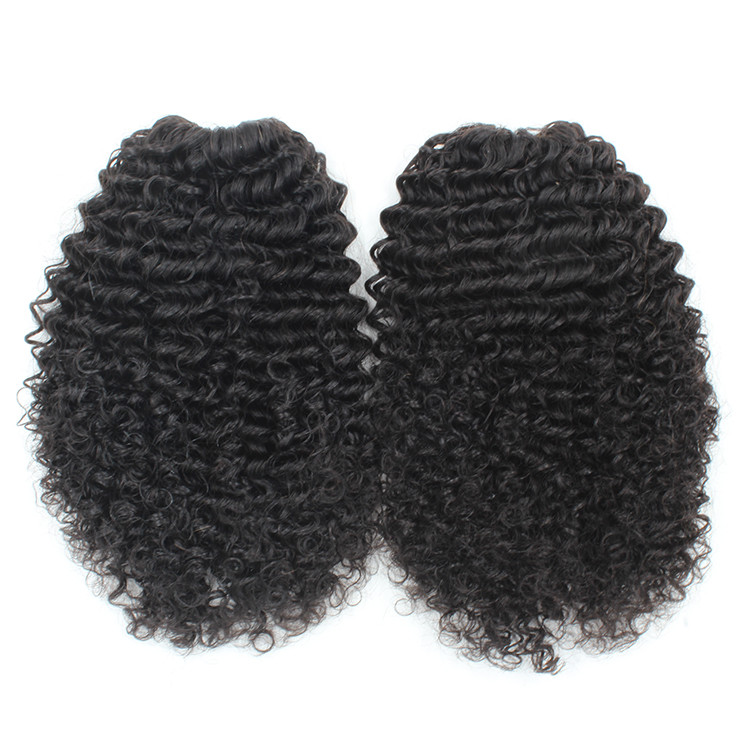 140g African american jet black Afro Puff Kinky Curly ponytails human hair extension natural curly updos pony tail hairpieces