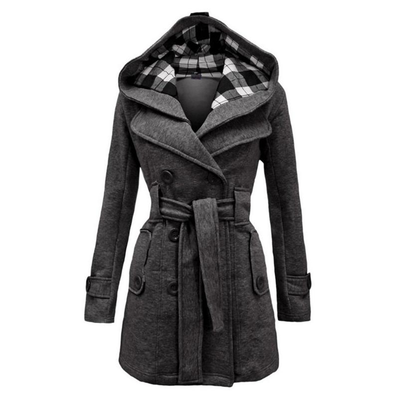 New Ladies Hooded Coat Slim Double-Breasted Belt Hooded Jacket Autumn Winter Wool Blend Casual Solid Color Coat Ladies Warm
New Ladies Hooded Coat Slim Double-Breasted Belt Hooded Jacket Autumn Winter Wool Blend Casual Solid Color Coat Ladies Warm